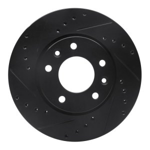 Kia Sedona Brake Rotor (1) - Front Left - R1 Concepts - Drilled & Slotted - Black - 2002